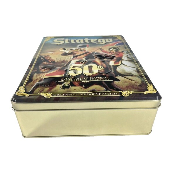 Stratego 50th Anniversary Edition 2011 Special Gold Tin Box Board Game Complete - Picture 7 of 10